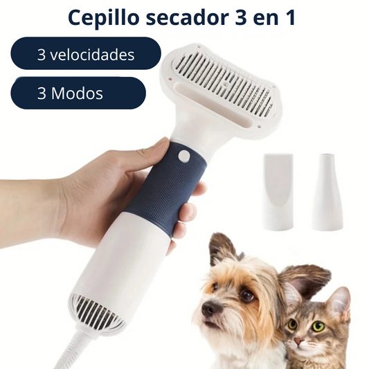 CEPILLO SECADOR PARA MASCOTAS 3 IN 1